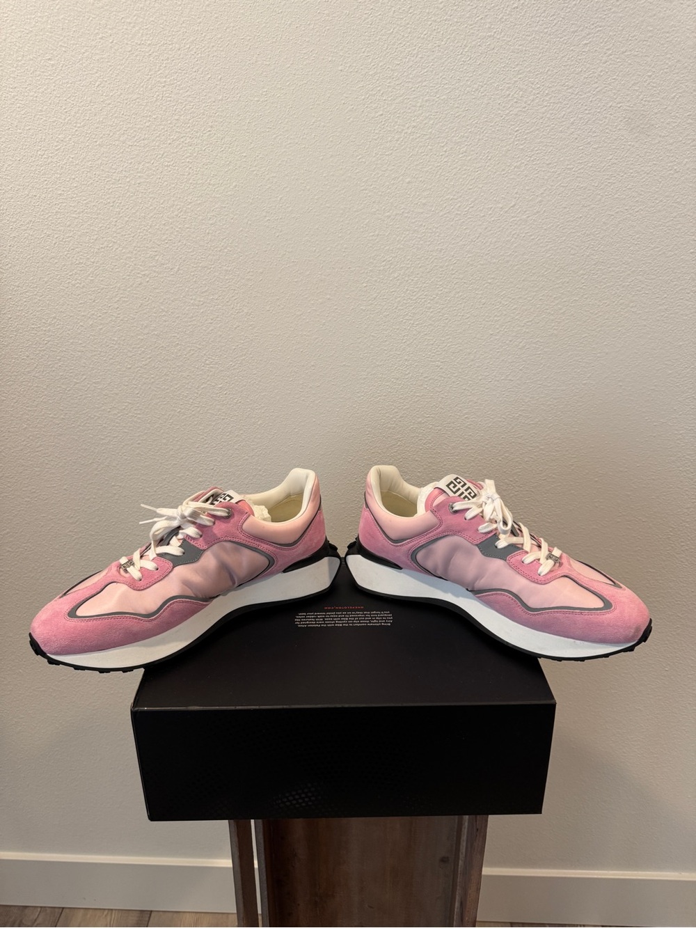 Givenchy Pink Suede & Gray Leather Runner Sneakers - Picture 6 of 15